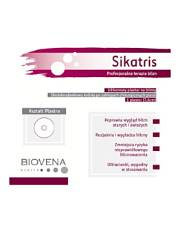 Sikatris Silikonowy plaster na blizny okołobrodawkowy kolisty 7,6 cm, 1 szt.