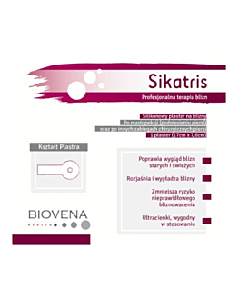 Sikatris Silikonowy plaster na blizny po mastopeksji 17 cm x 7,6 cm, 1 szt.