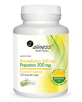 Aliness Bromelanina 500 mg/ Papaina 200 mg, kapsułki, 100 szt.
