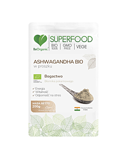 Be Organic Ashwagandha Bio Proszek, 200 g