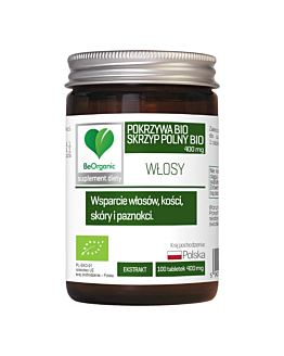 Be Organic Skrzyp Bio + Pokrzywa Bio 400 mg Tabletki, 100 szt.
