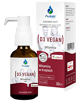 Avitale Krople Naturalna Witamina D3 Vegan 1000 j.m. Krople 30 ml