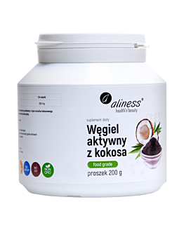 Aliness Węgiel aktywny z kokosa Food Grade Proszek, 200 g