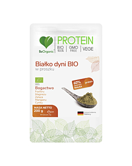 Be Organic Białko Dyni Bio 60% Białka Proszek, 200 g