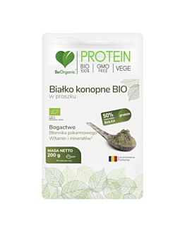 Be Organic Białko Konopne Bio 50% Białka Proszek, 200 g