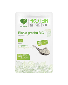Be Organic Białko Grochu Bio 80% Białka Proszek, 200 g