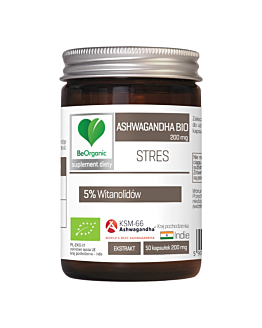 Be Organic Ashwagandha KSM-66 5% Bio 200 mg Kapsułki, 50 szt.