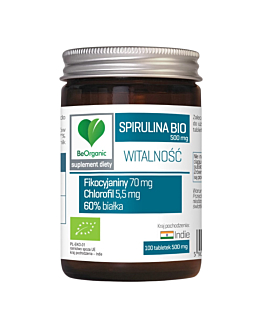 Be Organic Spirulina 500 mg Tabletki, 100 szt.
