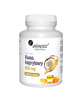 Aliness Kwas kaprylowy 600 mg Kapsułki, 90 szt.