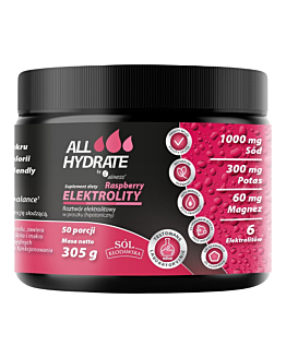 Allhydrate Elektrolity Raspberry Proszek do rozpuszczania