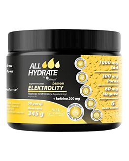 Allhydrate Elektrolity Lemon + Kofeina 200 mg Proszek do rozpuszczania