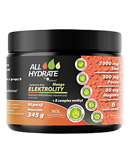 Allhydrate Elektrolity Mango + B Complex Methyl Proszek do rozpuszczania