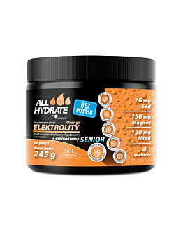 Allhydrate Elektrolity Senior + Aminokwasy Bez Potasu, proszek 245 g