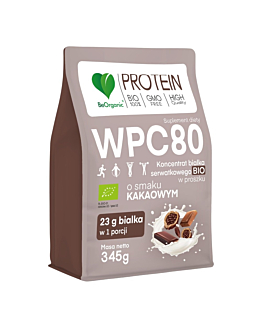 Be Organic Białko Serwatkowe WPC 80 Kakao Bio, proszek 345 g