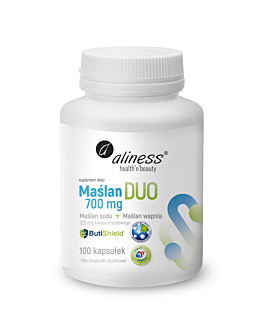 Aliness Maślan Duo 700 mg( wapnia+ sodu)225 mg kwasu masłowego, kapsułki 100 szt.