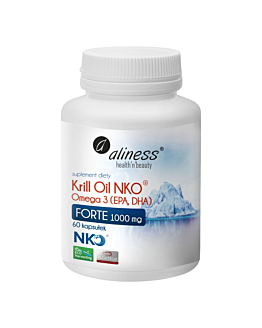 Aliness Krill Oil NKO Omega 3 z astaksantyną 1000 mg Forte Kapsułki, 60 szt.