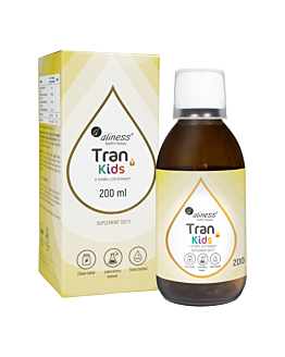 Aliness Tran (Olej z dorsza) Kids  + Wit. A Smak Cytrynowy, 200 ml