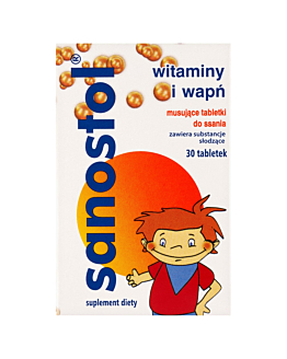 Sanostol Witaminy i Wapń, Tabletki musujące do ssania