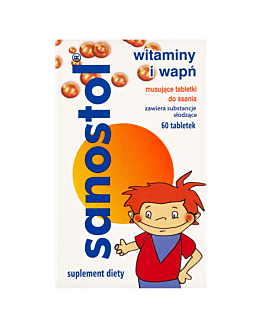 Sanostol Witaminy i Wapń, 60 Tabletek musujących do ssania 