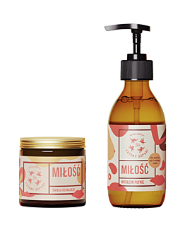 Mydlarnia Cztery Szpaki Zestaw Miłość 1: mydło w płynie 300 ml + świeca do masażu