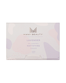 Many Beauty Zapachowe Bibułki Matujące Do Twarzy - 100 Sztuk - Mattifying Tissues Lawenda