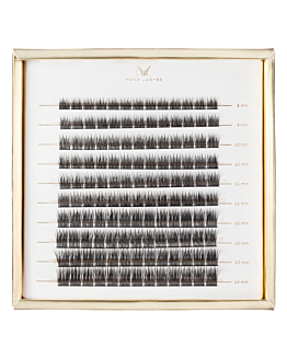 Many Lashes V-Lashes Divine Master Box Zestaw kępek rzęs do makijażu 8-14 mm Skręt C - naturalny skręt
