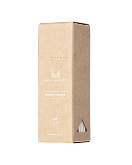 Many Beauty Micro Swabs Eco Precyzyjne patyczki drewniane z bawełną w kartoniku, 100 sztuk