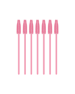 Many Beauty Jednorazowe szczoteczki do rzęs - 50 sztuk, kolor: różowy