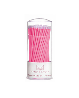 Many Beauty Microbrush - mikroaplikatory do rzęs - precyzyjne 100 sztuk kolor: różowy, rozmiar: M - 2 mm