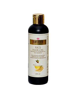 Sattva Ayurveda Olej Ryżowy - Olej do włosów, wzbogacony olejkami rozmarynowym i arganowym 200 ml
