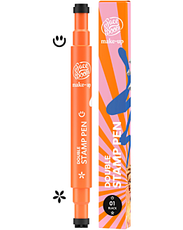 Face Boom Make-Up Double Stamp Pen 01 Smile & Flower Black