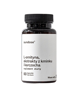 Sundose L-ornityna, ekstrakty z kminu i karczocha Kapsułki, 60 szt.