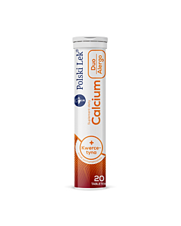 Polski Lek Calcium + Kwercytyna Duo Alegro Smak Pomarańczowy, Tabl. Musujące, 20 Tabl.