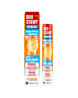 Duo Stawy Senior kolagen 500 mg + chondroityna 4,2 g, tabletki musujące, 24 szt
