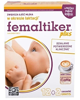 Femaltiker Plus Smak Caffe Latte, proszek 14 sasz.