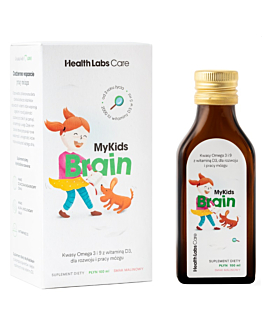 Health Labs Care MyKids Brain Suplement diety dla dzieci z kwasami omega-3 i omega-9 Płyn o smaku malinowym