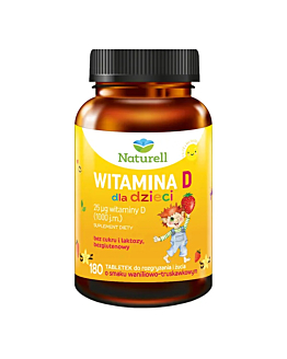 Naturell Witamina D dla dzieci tabletki do rozgryzania i żucia 180 tabl.