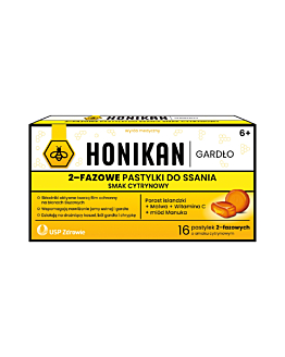 Honikan Gardło 2-fazowe pastylki do ssania, Smak cytrynowy 