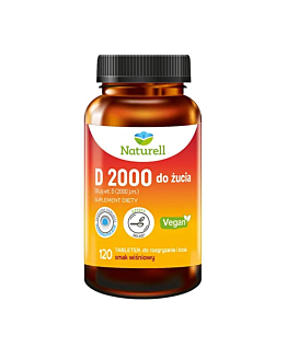 Naturell D 2000 do żucia Smak wiśniowy Tabletki