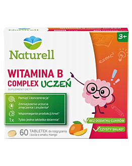 Naturell Wit. B Complex Uczeń Tabl. do rozgryzania i żucia, 60 szt.
