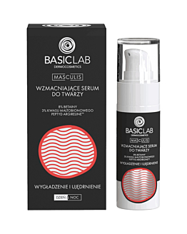 BasicLab Masculis Wzmacniające serum do twarzy 8% betainy, 3% kw. maltobionowego, peptyd argireline