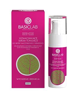 Basiclab Esteticus Siero tonificante rinforzante 10% complesso di fattori di crescita EGF, 0,5% derivato di vitamina K, 30 ml