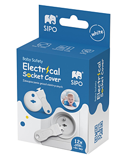 Sipo Set di Coperture di Sicurezza per Prese Elettriche Bianche 12 pz