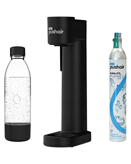Dafi ushAir Saturator z nabojem CO2 + Butelka 0.7 l, czarny