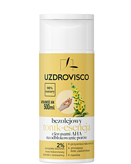 Uzdrovisco Bezolejowy tonik-Esencja z Kwasami AHAna Odblokowanie Porów