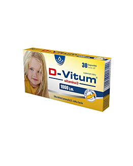 D-Vitum 1000 j.m., Witamina D dla dzieci od 3. roku życia, Kapsułki twist-off