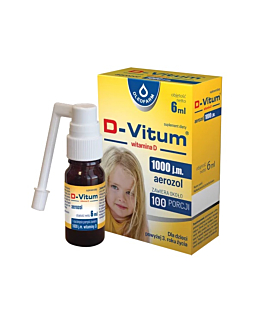 D-Vitum 1000 j.m., Witamina D dla dzieci od 3. roku życia i dorosłych, Aerozol