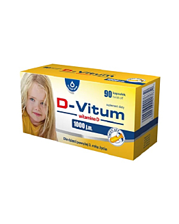D-Vitum 1000 j.m., Witamina D dla dzieci od 3. roku, Kapsułki twist-off