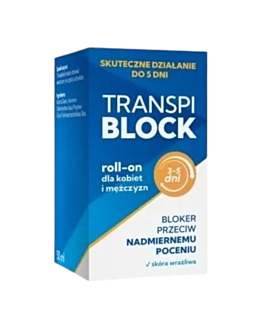 Transpiblock Roll-on Bloker przeciw poceniu dla kobiet i mężczyzn, 50 ml
