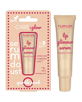 Flos-Lek Lip Care Siero Labbra Glimmer Sparkle Peach, 14 g